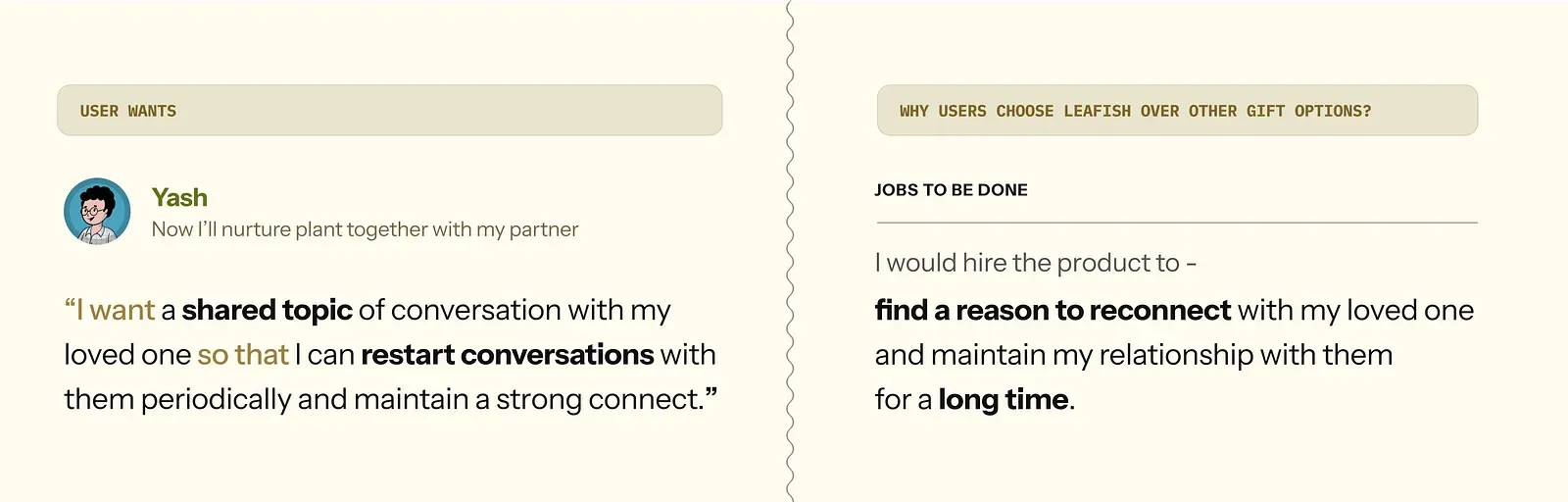 User's want & Jobs to be done